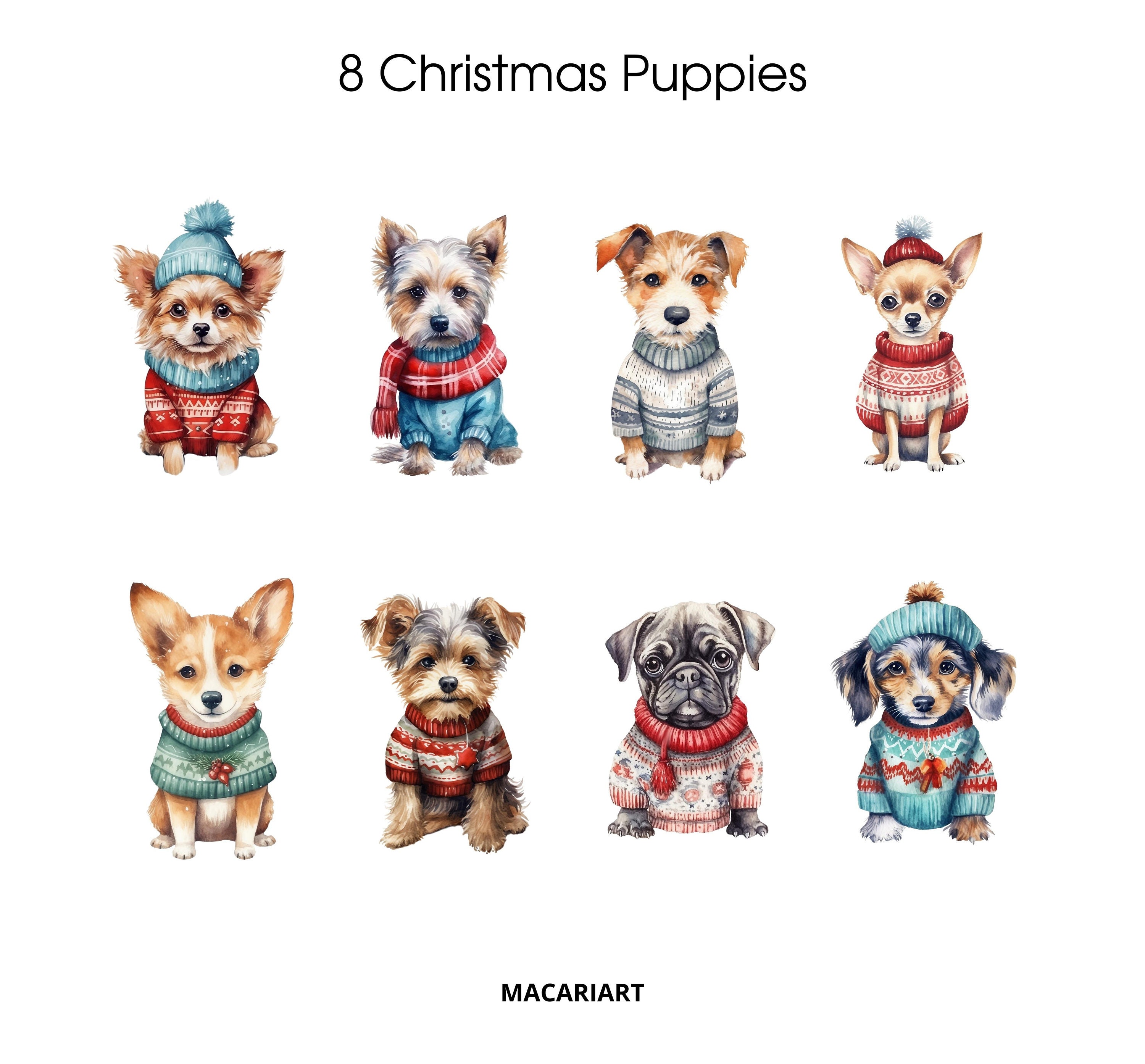 Christmas Puppies Clipart Cute Puppy Clipart Dog Png Winter Clipart ...