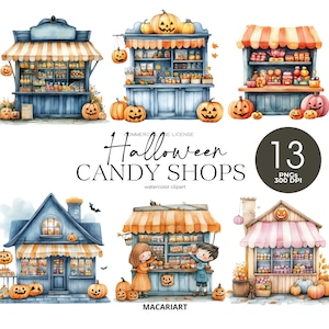 Halloween Candy Shop Clipart Magic Candy Store Png Spooky Halloween Party Decor Trick or Treat Halloween Store Png Commercial Use Pumpkin