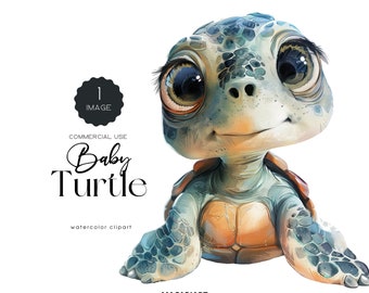 Cute Baby Turtle Ocean Animals Png Sea Turtle Watercolor Clipart Nursery Art Party Invitation Birthday Balloons Baby Animals Little Tortoise