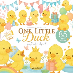 Clipart canard jaune, invitation d'anniversaire un canard porte-bonheur, canard avec ballon, canard en caoutchouc dans la baignoire, fête à thème canard mignon, un anniversaire chanceux