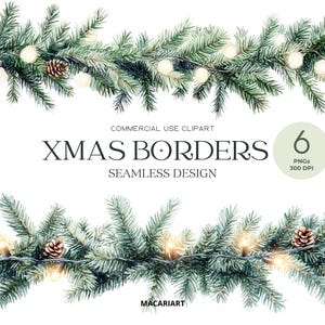 Sapin de Noël avec guirlande lumineuse Clipart bordure de lumières de Noël joyeux Noël Png guirlande Noël verdure bordure Png cadre lumineux