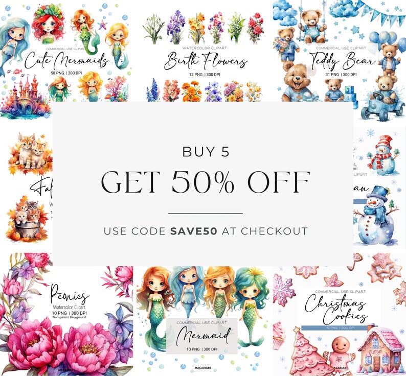 Wildflowers Borders Clipart Floral Watercolor Borders Flowers Seamless