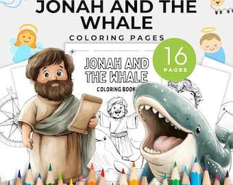 Jonah And The Whale Coloring Book, Bible Coloring Pages, Jonah Bible Story, Book Of Jonah, Kids Bible Study, Biblical Character Color