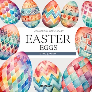 Ostereier Aquarell Clipart Geometrische Ei Clipart Frohe Ostern Png Frühling Clipart Pastell Ostereier Png Digital Download Papiermodell
