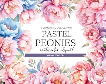 Peony Watercolor Clipart Elegant Bohemian Flowers Romantic Wedding Floral clipart Watercolor Flowers Png Floral Clipart Peony Illustration