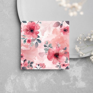 Pink Floral Digital Papers Watercolor Wildflowers Printable Papers Pack ...