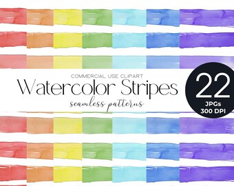Watercolor Stripes Digital Paper Seamless Pattern Rainbow Pastel Digital Paper Scrapbooking Repeating Pattern Commercial Use Neutral Texture