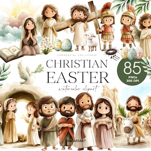 Clipart de Páscoa Cristã, Aquarela Jesus PNG, Clipart de Personagem Bíblico, História Bíblica, Pessoas Bíblicas, Clipart Religioso, Ele Ressuscitou
