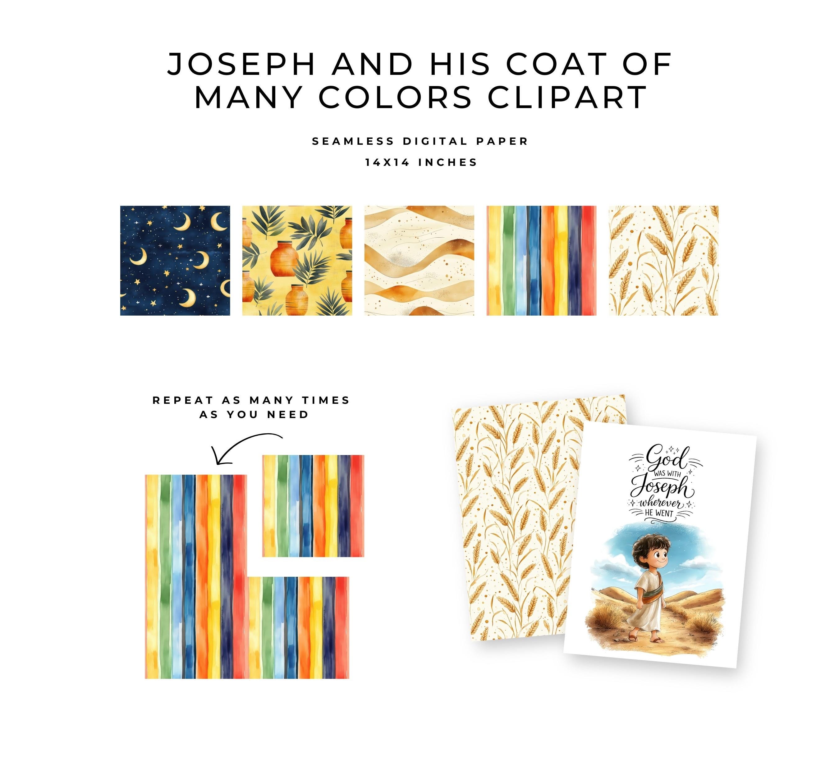 Joseph and His Coat of Many Colors Clipart, Joseph the Dreamer Bible ...
