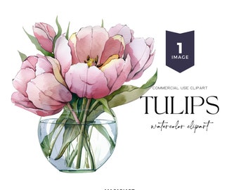 Watercolor Tulips Clipart Spring Tulips Floral Clipart Watercolor Flower Clipart Pink Tulip Watercolor Floral Clipart Png Wedding Invite