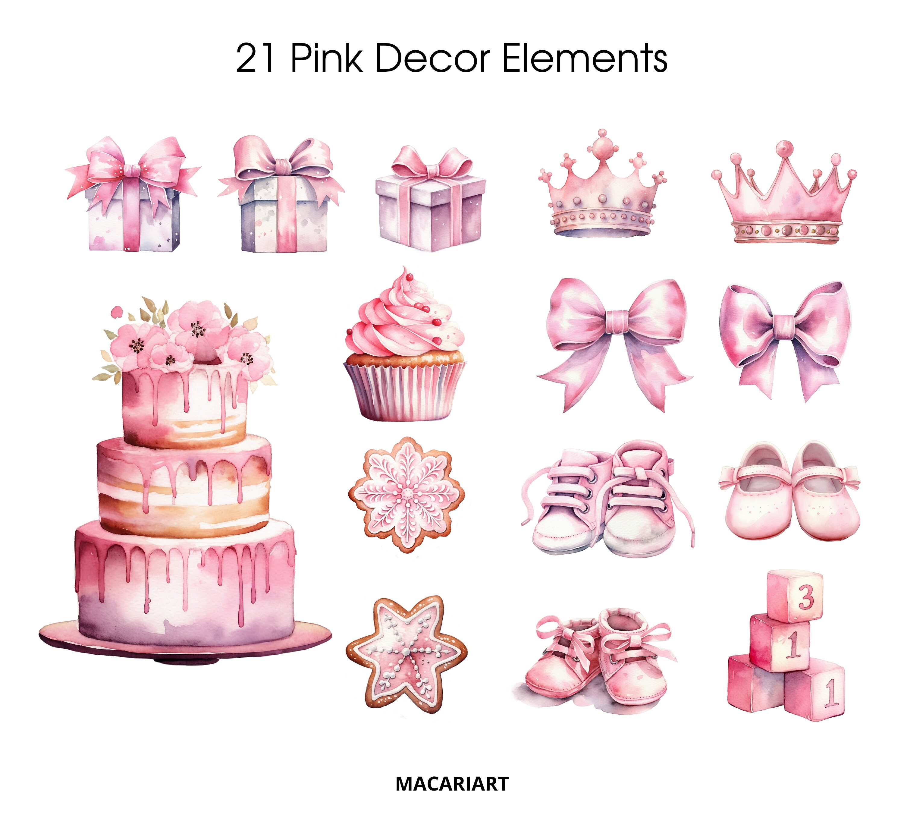 Teddy Bear Clipart Watercolor Bear Baby Shower Decor Watercolor Wall ...