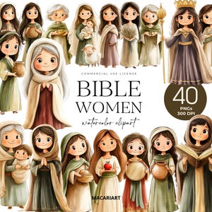 Clipart Kobiety Biblii, Ludzie Biblijni, Modlące się Siostry, Clipart Kobiety Wiary, Studium Biblii, Panie Kościoła, Religijne Historie Biblijne