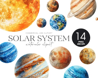 Realistic Solar System Clipart Pack Planets Png Universe Clipart Planets Galaxy Clipart Earth Clipart Space Bundle Watercolor Space Clipart