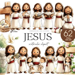 Cute Jesus Clipart, Jesus Christ Png, Jesus with Children, Good Shepherd, Teaching of Jesus, Biblical Character, Bible Story, Sunday School