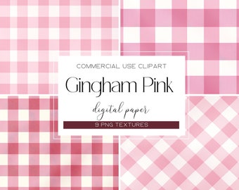 Gingham Pink And White Texture Clipart Check Pattern Backgrounds Pink Pastel Gingham Digital Paper Textures Neutral Textures Commercial Use