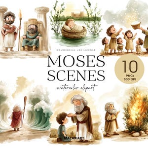 Clipart Moïse, Clipart scènes bibliques, Clipart étude de la Bible pour enfants, Images de l'histoire de la Bible, Clipart chrétien, Clipart Ancien Testament, Moïse mignon