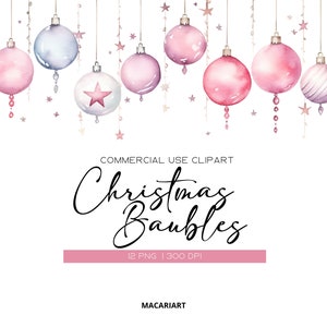 Pallina di Natale Clipart Acquerello Neutro Inverno Ornamento Decorazione Scandinavo Natale Clipart Bundle Inverno Clipart Download immediato