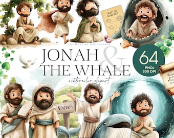 Jonah And The Whale Clipart, Book Of Jonah, Biblical Character Clipart, Bible Story, Biblical People, Religious Clipart, Cute Bible PNG