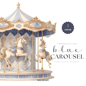 Clipart acquerello carosello cavalli, Clipart carnevale, Pony carosello, Arte vivaio carosello, Clipart baby shower pony, Cavallo png, Azzurro