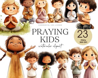 Praying Kids Clipart, Cute Children Praying, Bible Study, Praying Girls And Boys, Christian Kids, Kids Prayer Illustrations