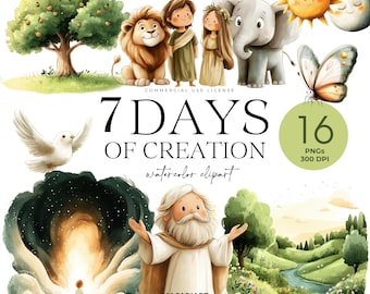 Seven Days Of Creation Clipart, Biblical Scenes Clipart, Kids Bible Study Clipart, Bible Story Images, Christian Clipart, Adam And Eve Png