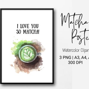 Matcha Poster | Kitchen Decor | Food Art | Coffee Bar Decor | Japanese Tea | Tea Art | Digital Download | Kitchen Art | Breakfast Poster