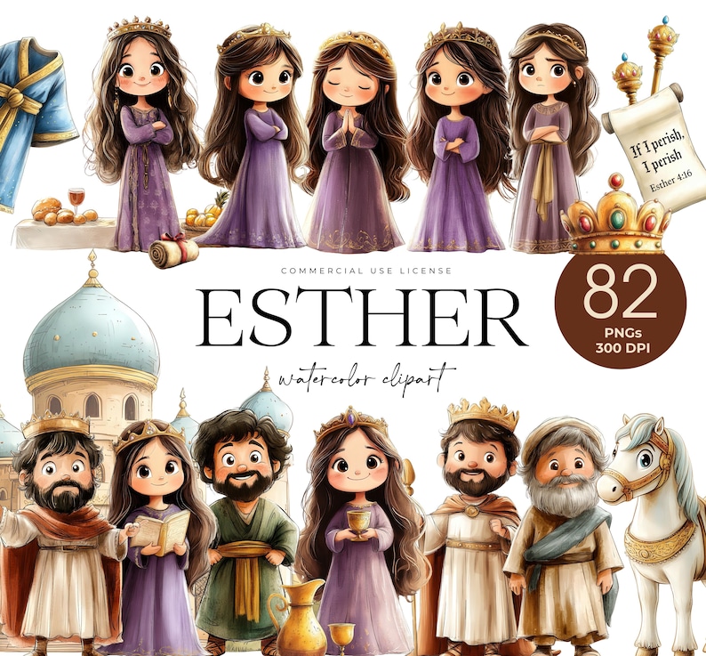 Queen Esther Clipart, Women of the Bible, Old Testament, Biblical ...