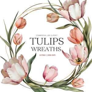 Tulp bloemen krans clipart lente bloemen krans aquarel tulp clipart bruiloft uitnodiging bloem uitnodiging tulp png lente kransen bloemen