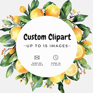 Clipart personalizado, 15 imágenes PNG, PNG transparente de alta calidad, acuarela personalizada, uso comercial, imágenes exclusivas, arte personalizado