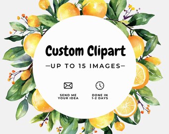 Custom Clipart, 15 PNG Images, High Quality Transparent PNG, Watercolor Custom Order, Commercial Use, Exclusive Images, Personalized Art