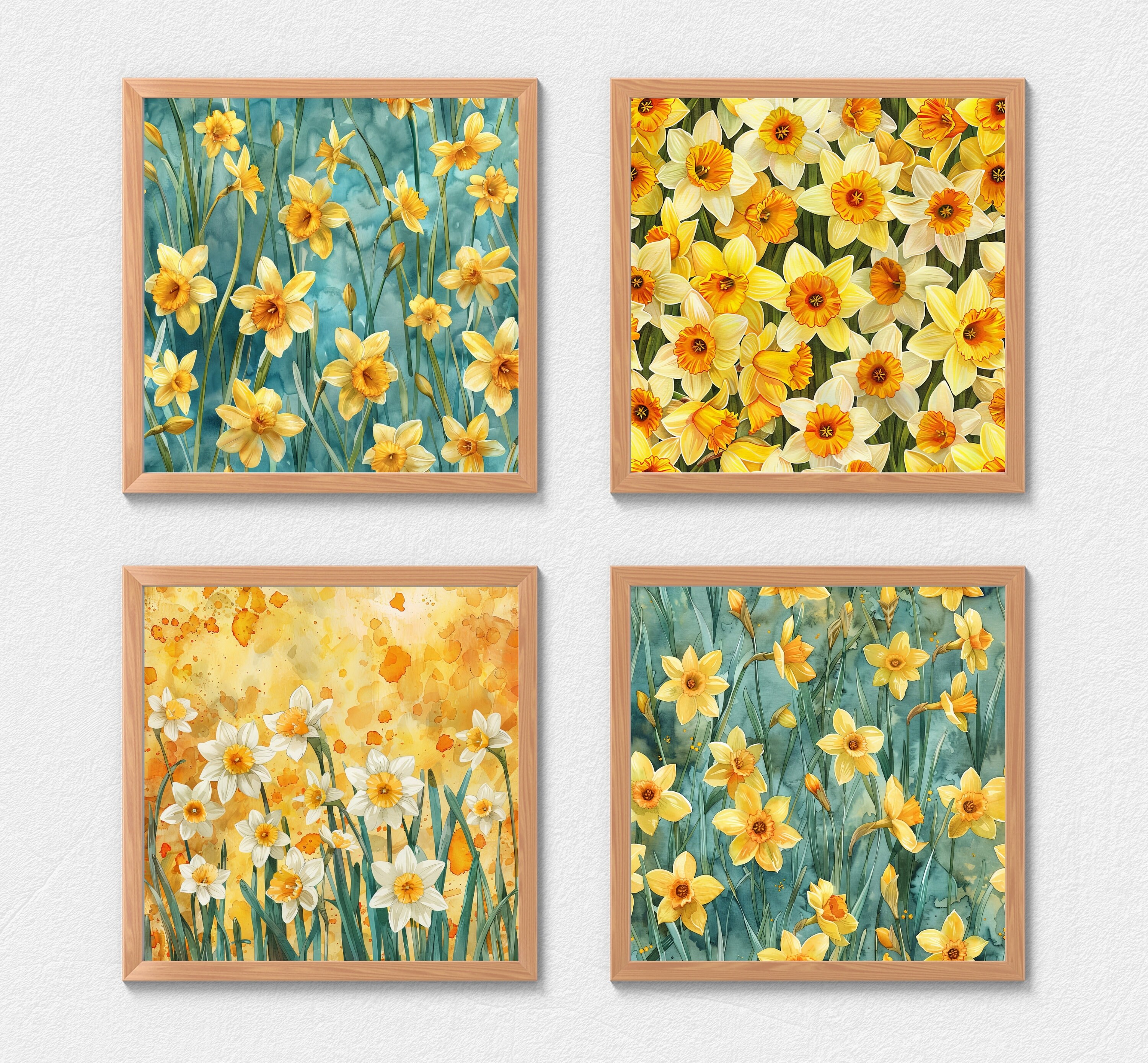 Daffodil Flowers Digital Papers Spring Flowers Digital Paper Pack ...