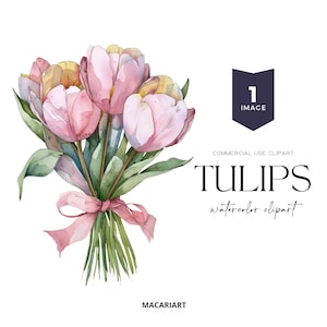 Watercolor Tulips Clipart Spring Tulips Floral Clipart Watercolor Flower Clipart Pink Tulip Watercolor Floral Clipart Png Wedding Invite