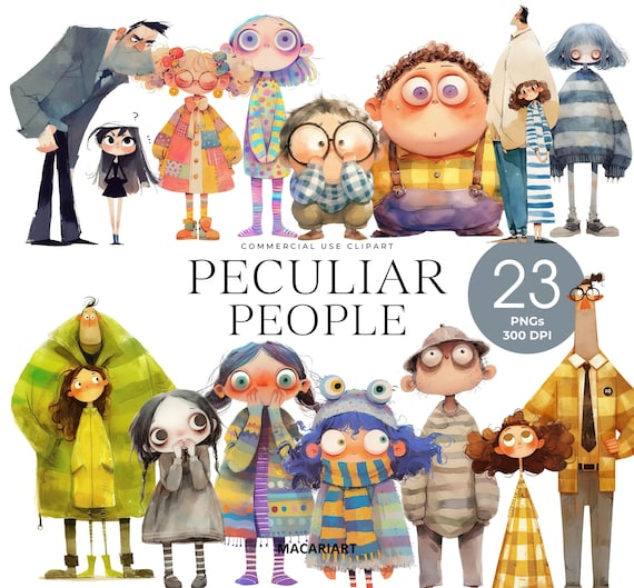 Peculiar People Clipart, Whimsical Quirky Girl Clipart, Quirky People, Gothic Doll Clipart, Whimsical Characters, Couple Png, Girl Png, Man