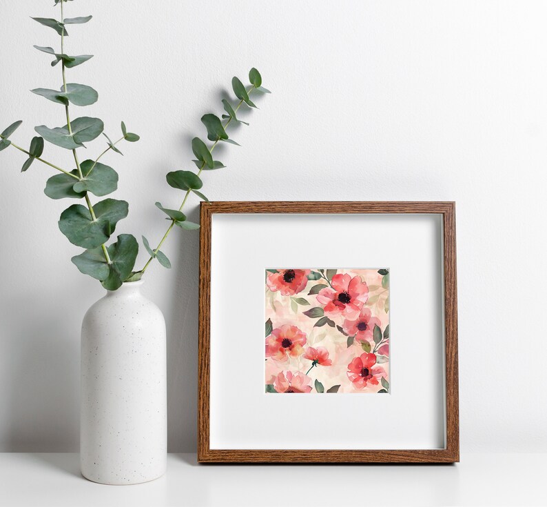 Pink Floral Digital Papers Watercolor Wildflowers Printable Papers Pack ...