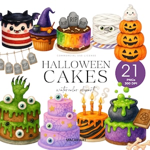 Clipart Halloween-taart, schattige griezelige desserts, kawaii griezelige lekkernijen png, griezelige schattige spooktaart, Halloween-desserts, Halloween-cupcakes