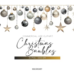 Pallina di Natale Clipart Acquerello Neutro Inverno Ornamento Decorazione Scandinavo Natale Clipart Bundle Inverno Clipart Download immediato