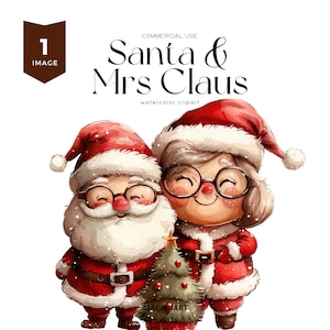 Santa Und Mrs Claus Clipart Weihnachten Urlaub Png Lustiges altes Paar Clipart Niedliche Großeltern Fröhlich Oma Glückliche Rentner Png Santa