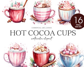Christmas Hot Chocolate Clipart Winter Drinks Hot Cocoa Png Festive Holiday Clipart Hot Cocoa Mug Coffee Cup Commercial Use Transparent Png