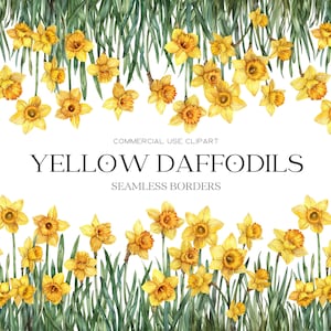 Clipart jonquille aquarelle fleur jaune Clipart mars fleur de naissance jonquille jaune aquarelle Clipart PNG bordure transparente florale