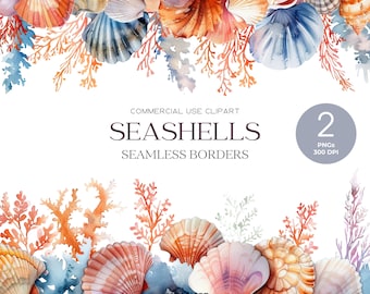 Seashell Border Clipart Sea Theme Border Ocean Decor For Card Making Seashell Png Nautical Clipart Seashell Frame Summer Clipart Coral Reef