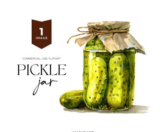 Pickle Jar Png Watercolor Preserves Clipart Food Clipart Canning Label Pickles Clipart Pickles Lover Svg Digital Download Commercial Use