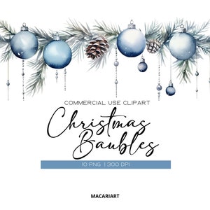 Pallina di Natale Clipart Acquerello Neutro Inverno Ornamento Decorazione Scandinavo Natale Clipart Bundle Inverno Clipart Download immediato