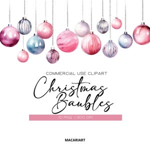 Boule de Noël Clipart aquarelle neutre hiver ornement décoration Noël scandinave Clipart Bundle hiver Clipart Instant Download