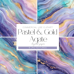 Pastell Achat Goldfolie Alkohol Tinte Achat Scheibe Hintergrund Stein Texturen Geode PNG Achat Textur mit Goldadern Luxus Digitaler Hintergrund