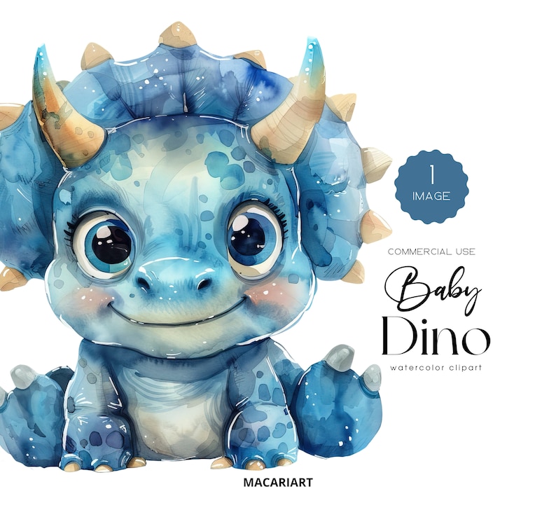 Cute Baby Dinosaur Clipart Watercolor Dino Baby Shower Dinosaur Png ...
