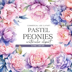 Peony Watercolor Clipart Elegant Bohemian Flowers Romantic Wedding Floral clipart Watercolor Flowers Png Floral Clipart Peony Illustration