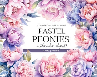 Peony Watercolor Clipart Elegant Bohemian Flowers Romantic Wedding Floral clipart Watercolor Flowers Png Floral Clipart Peony Illustration