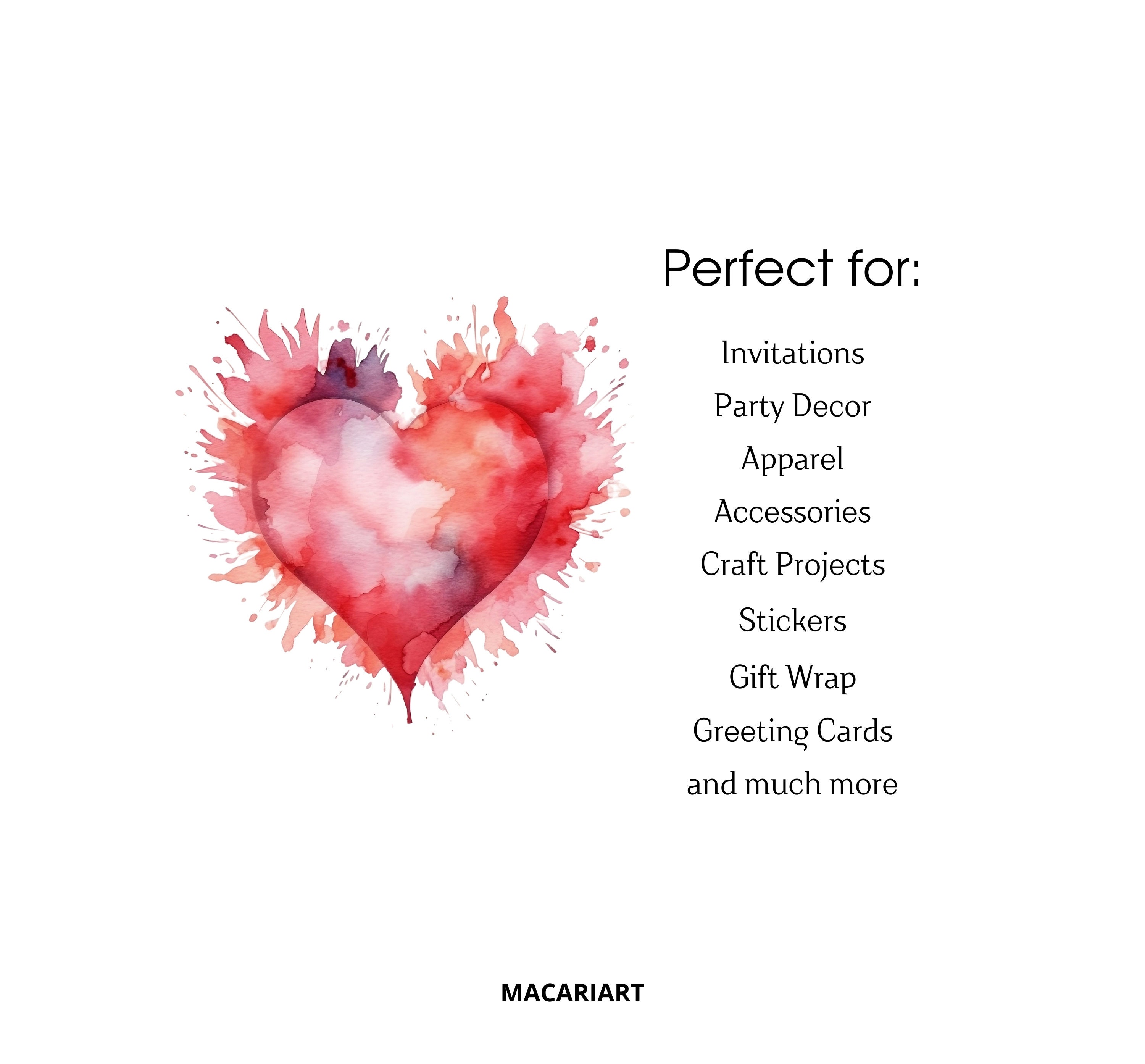 Watercolor Hearts Clipart Valentines Day Clipart Pink Heart PNG ...