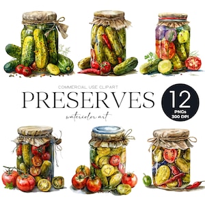 Pickle Jar Png Acquerello conserva Clipart cibo conservato Clipart aneto sottaceto Clipart sottaceti amante Download digitale uso commerciale