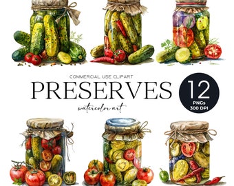 Pickle Jar Png Watercolor Preserves Clipart Preserved Food Clipart Dill Pickle Clipart Pickles Lover Digital Download Commercial Use